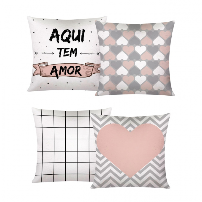 Kit 4 capas de Almofada Digitais 45 cm x 45 cm - 14
