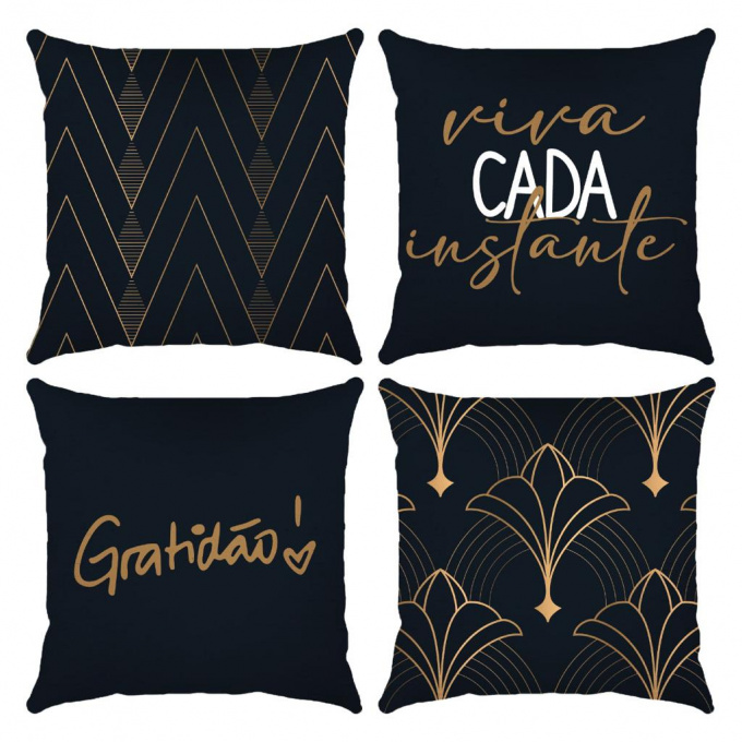 Kit 4 capas de Almofada Digitais 45 cm x 45 cm - 57