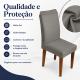 Kit 4 Capas para Cadeira de Jantar com Elástico Malha Gel Diversas Cores Proteção e Design Moderno Cinza