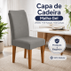 Kit 4 Capas para Cadeira de Jantar com Elástico Malha Gel Diversas Cores Proteção e Design Moderno Cinza