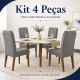 Kit 4 Capas para Cadeira de Jantar com Elástico Malha Gel Diversas Cores Proteção e Design Moderno Cinza