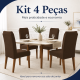 Kit 4 Capas para Cadeira de Jantar com Elástico Malha Gel Diversas Cores Proteção e Design Moderno Marrom