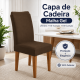 Kit 4 Capas para Cadeira de Jantar com Elástico Malha Gel Diversas Cores Proteção e Design Moderno Marrom