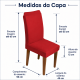 Kit 4 Capas para Cadeira de Jantar com Elástico Malha Gel Diversas Cores Proteção e Design Moderno Vermelho
