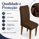 Kit 6 Capas para Cadeira de Jantar com Elástico Malha Gel Diversas Cores Proteção e Design Moderno Marrom