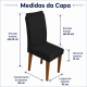 Kit 6 Capas para Cadeira de Jantar com Elástico Malha Gel Diversas Cores Proteção e Design Moderno Preto