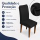 Kit 6 Capas para Cadeira de Jantar com Elástico Malha Gel Diversas Cores Proteção e Design Moderno Preto