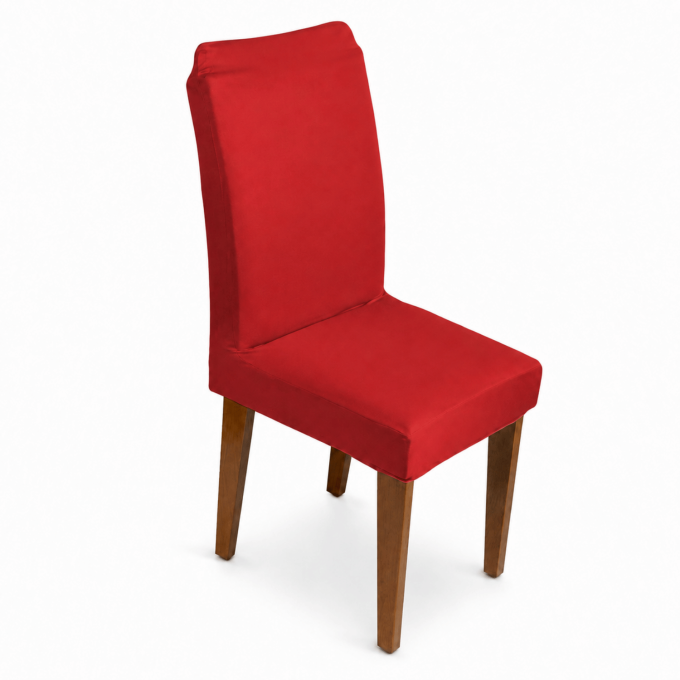 Kit 6 Capas para Cadeira de Jantar com Elástico Malha Gel Diversas Cores Proteção e Design Moderno Vermelho