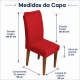 Kit 6 Capas para Cadeira de Jantar com Elástico Malha Gel Diversas Cores Proteção e Design Moderno Vermelho
