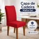Kit 6 Capas para Cadeira de Jantar com Elástico Malha Gel Diversas Cores Proteção e Design Moderno Vermelho