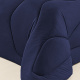 Kit Edredom Queen Dupla Face Malha Gel 3 Peças - Conforto, Estilo e Versatilidade - Azul Marinho com Avelã