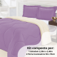 Kit Edredom Queen Dupla Face Malha Gel 3 Peças - Conforto, Estilo e Versatilidade - Lilás com Palha
