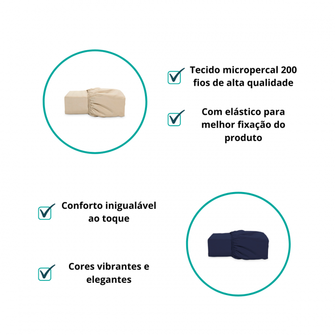 Lençol Com Elástico Micropercal Avulso Casal Padrão Rosê