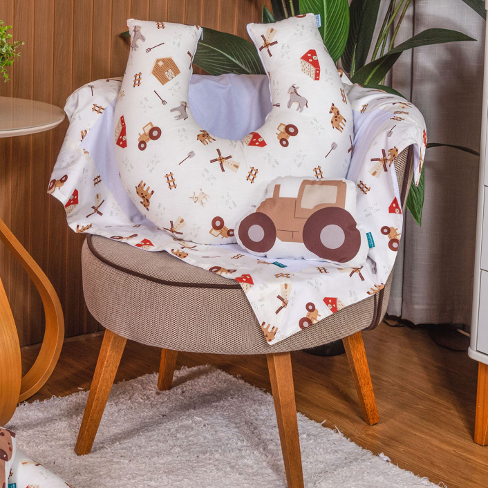 Almofada amamentação Percal 100% Algodão Fazendinha - Constantini Baby