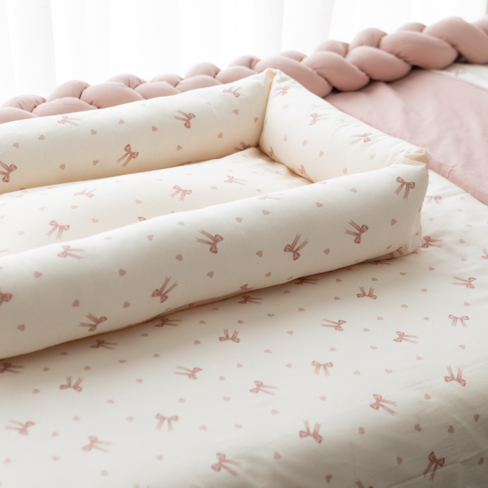Berço Portátil Ninho para Berço americano Percal 100% Algodão Lacinho Baby - Constantini Baby