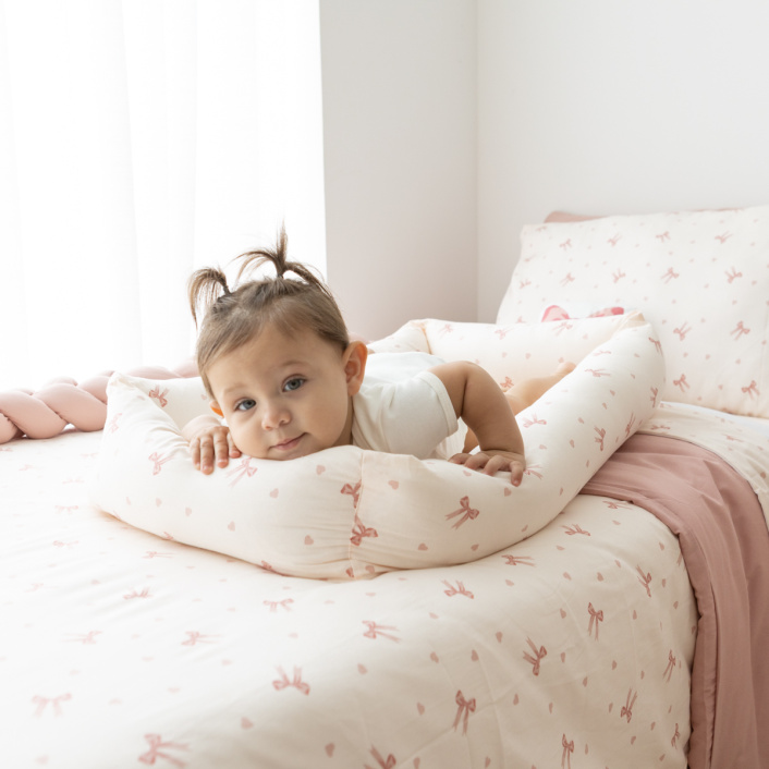 Berço Portátil Ninho para Berço americano Percal 100% Algodão Lacinho Baby - Constantini Baby