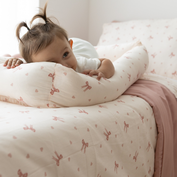 Berço Portátil Ninho para Berço americano Percal 100% Algodão Lacinho Baby - Constantini Baby