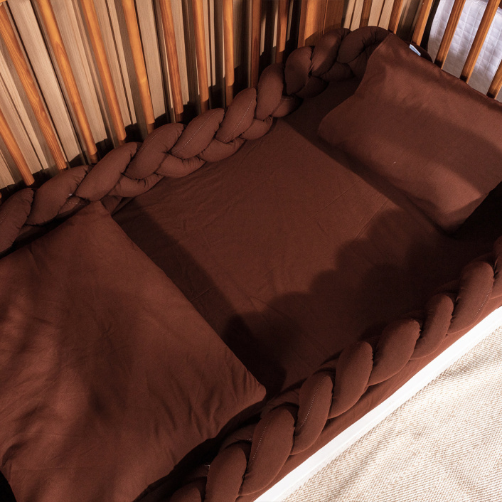 Capa Duvet para edredom de berço e mini cama Dupla face percal 200 fios 100% Algodão Liso Marrom Chocolate - Constantini