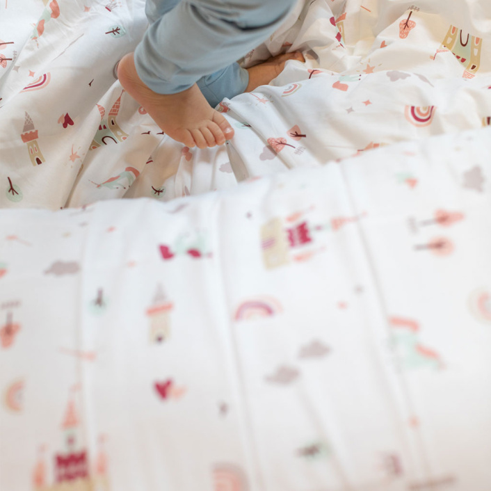 Capa Duvet para Edredom de berço e mini cama percal 200 Fios 100% Algodão Estampado Conto de Fadas - Constantini Baby