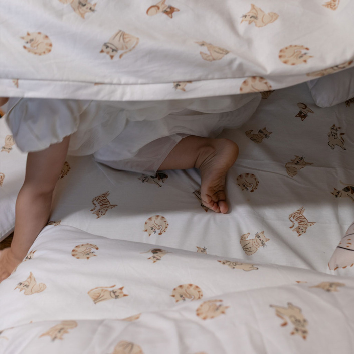 Capa Duvet para Edredom de berço e mini cama percal 200 Fios 100% Algodão Estampado Minha Gatinha - Constantini Baby