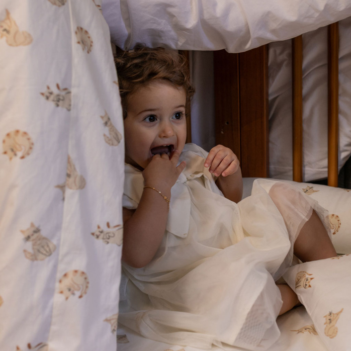Capa Duvet para Edredom de berço e mini cama percal 200 Fios 100% Algodão Estampado Minha Gatinha - Constantini Baby