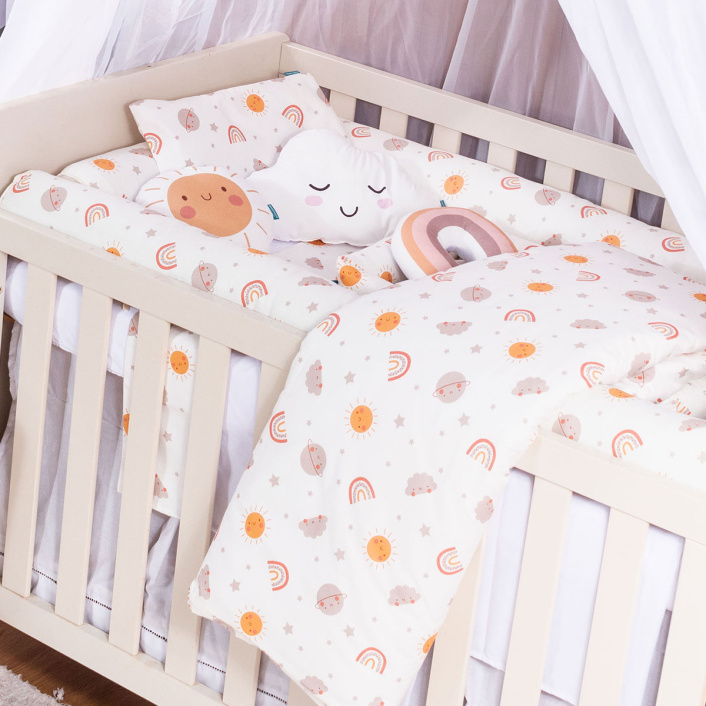 Capa Duvet para Edredom de berço e mini cama percal 200 Fios 100% Algodão Estampado Sunshine - Constantini Baby