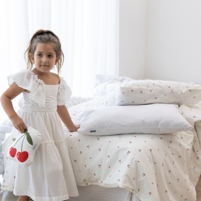 Capa Duvet para Edredom solteiro percal 200 Fios 100% Algodão estampado Cerejinha  - Constantini Baby