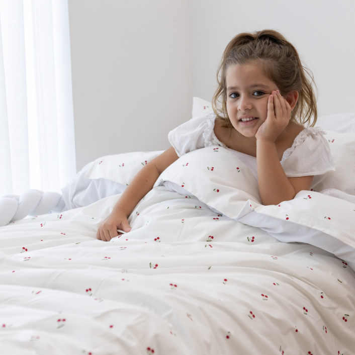 Capa Duvet para Edredom solteiro percal 200 Fios 100% Algodão estampado Cerejinha  - Constantini Baby