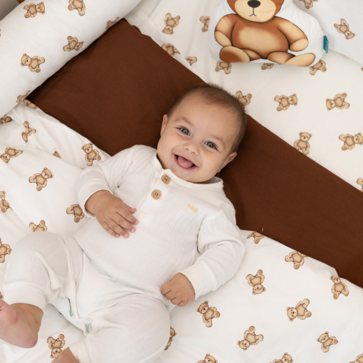 Capa Duvet para Edredom solteiro percal 200 Fios 100% Algodão estampado Ursinho  - Constantini Baby