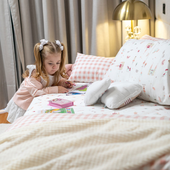 Capa Duvet para Edredom solteiro percal 200 Fios 100% Algodão Liso Estampado Conto de Fadas - Constantini Baby
