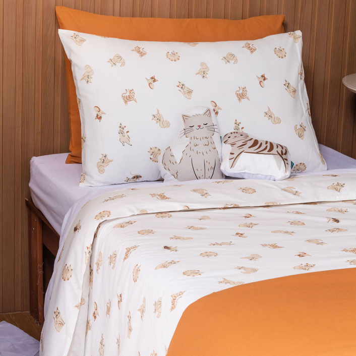 Capa Duvet para Edredom solteiro percal 200 Fios 100% Algodão Liso Estampado  Fazendinha - Constantini Baby