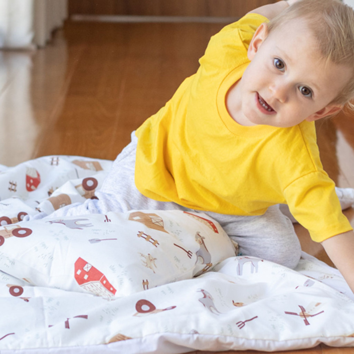 Capa Duvet para Edredom solteiro percal 200 Fios 100% Algodão Liso Estampado  Fazendinha - Constantini Baby