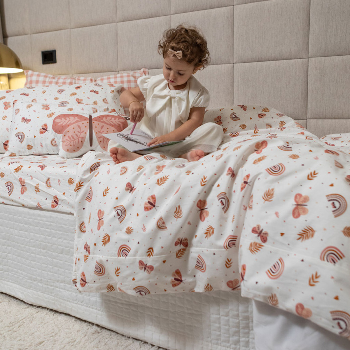 Capa Duvet para Edredom solteiro percal 200 Fios 100% Algodão Liso Estampado Hippie Chic  - Constantini Baby