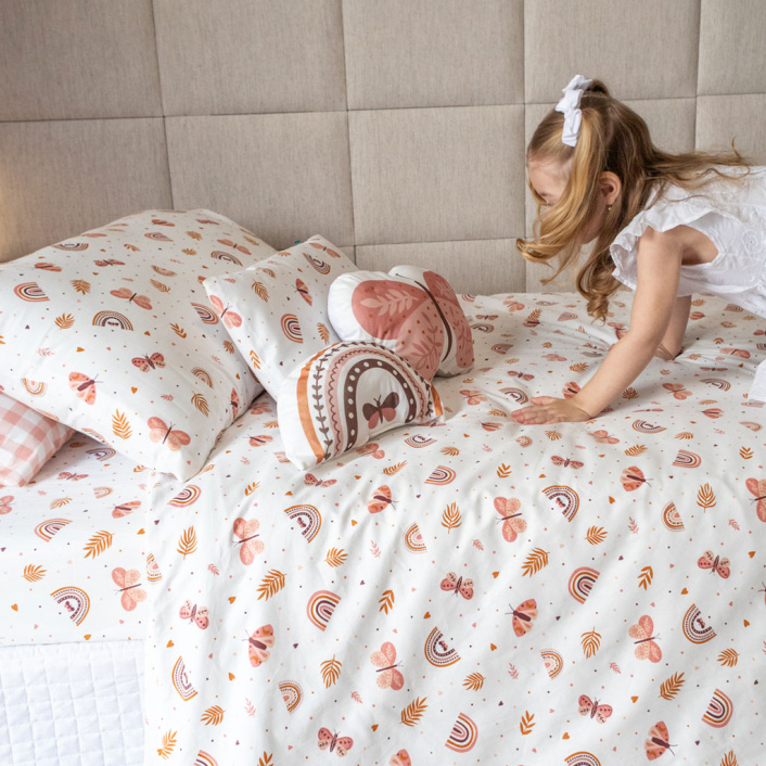 Capa Duvet para Edredom solteiro percal 200 Fios 100% Algodão Liso Estampado Hippie Chic  - Constantini Baby