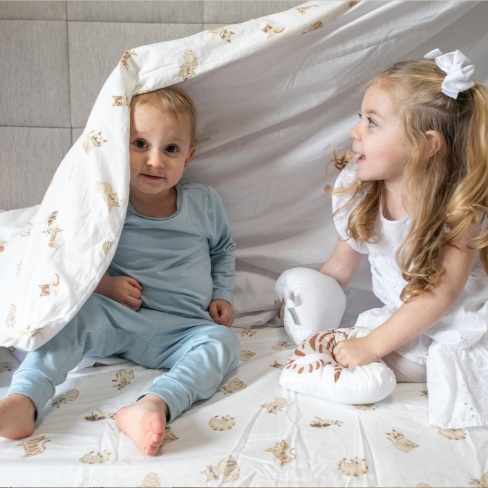 Capa Duvet para Edredom solteiro percal 200 Fios 100% Algodão Liso Estampado  Minha Gatinha - Constantini Baby