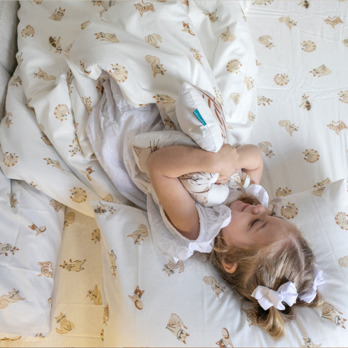 Capa Duvet para Edredom solteiro percal 200 Fios 100% Algodão Liso Estampado  Minha Gatinha - Constantini Baby