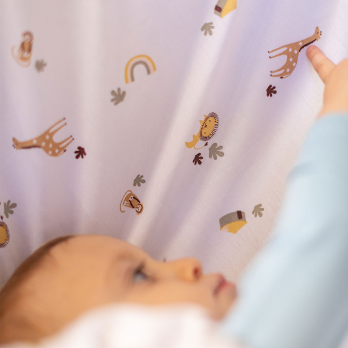 Capa Duvet para Edredom solteiro percal 200 Fios 100% Algodão Liso Estampado Safari - Constantini Baby