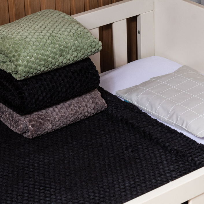 Cobertor Infantil aveludado com relevos manta soft touch flannel jaquard Verde - Constantini Baby