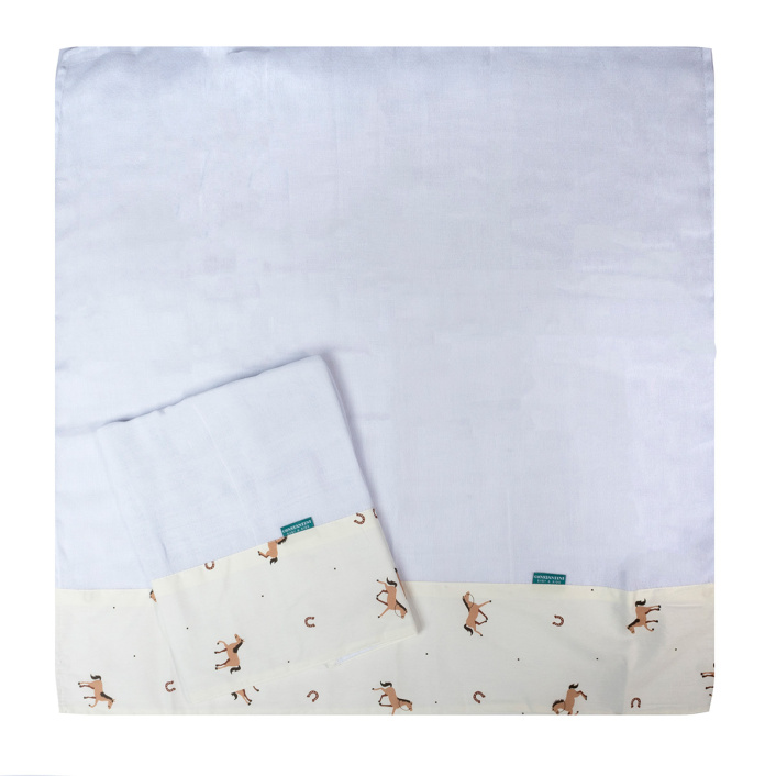 Conjunto 2 Fraldas de Ombro Percal 100% Algodão Cavalinho - Constantini Baby