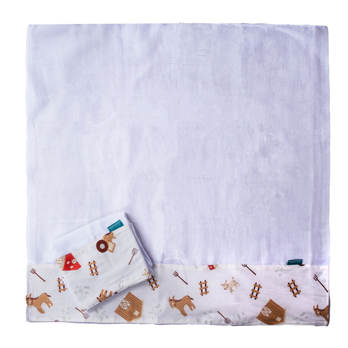Conjunto 2 Fraldas de Ombro Percal 100% Algodão Fazendinha - Constantini Baby
