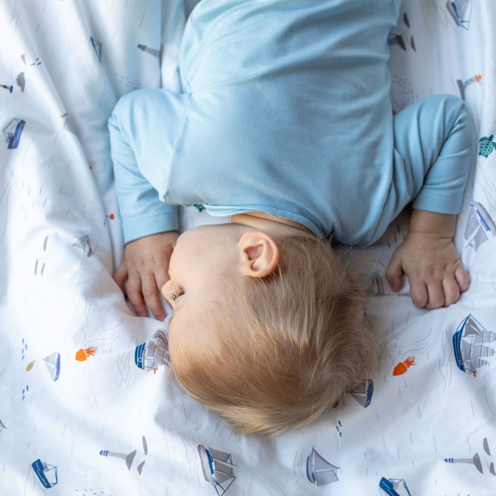 Coordenado 5 Peças para Berço Percal 100% Algodão Pequeno Navegante - Constantini Baby