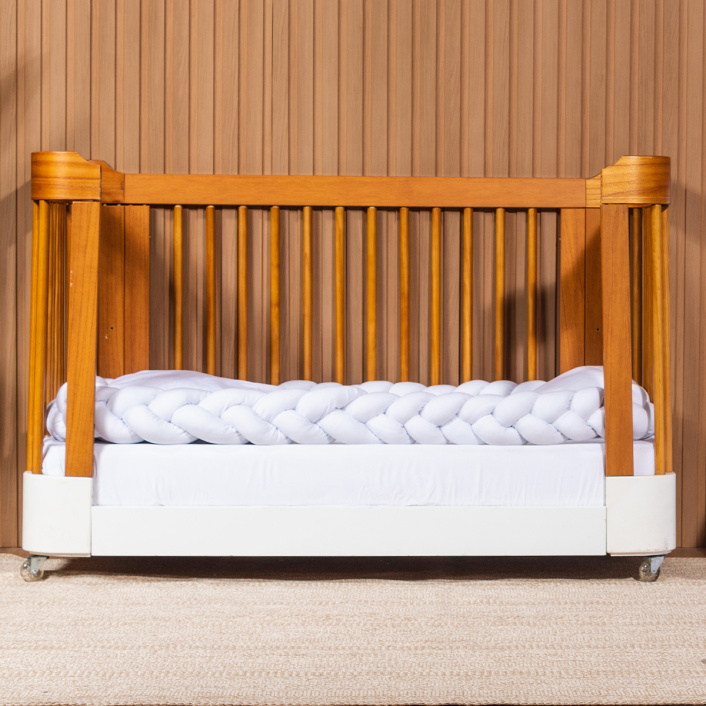 Edredom Berço/Mini Cama (Capa Duvet + Refil) Dupla face percal 200 fios 100% Algodão Branco - Constantini Baby