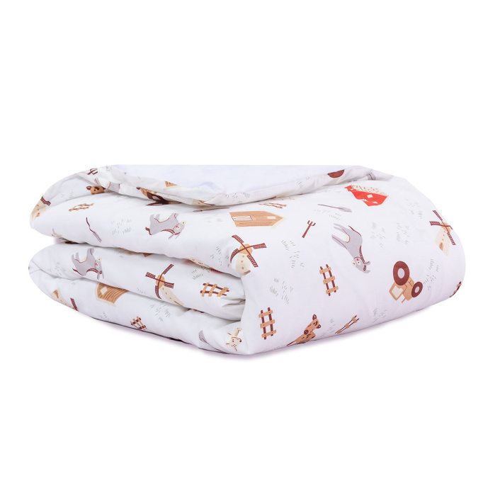 Edredom Dupla Face Berço Americano Percal 100% Algodão Fazendinha - Constantini Baby