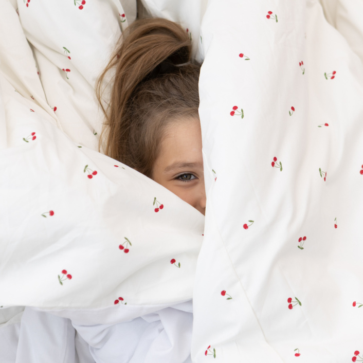 Edredom Berço/Mini Cama (Capa Duvet + Refil) Dupla face percal 200 fios 100% Algodão Cerejinha - Constantini Baby