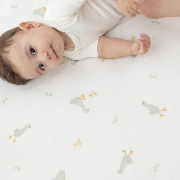 Edredom Berço/Mini Cama (Capa Duvet + Refil) Dupla face percal 200 fios 100% Algodão Patinho - Constantini Baby