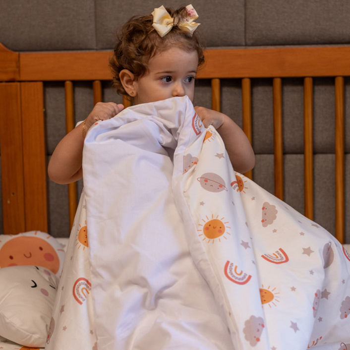 Edredom Dupla Face Berço/Mini Cama Percal 100% Algodão Sunshine - Constantini Baby