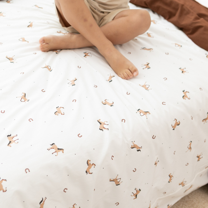 Edredom Solteiro (Capa Duvet + Refil) Dupla face percal 200 fios 100% Algodão Cavalinho - Constantini Baby