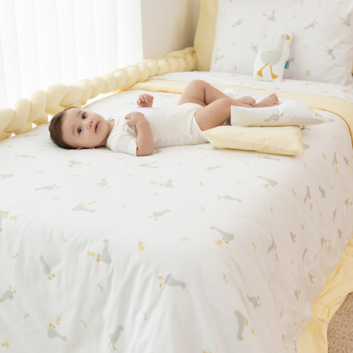 Edredom Solteiro (Capa Duvet + Refil) Dupla face percal 200 fios 100% Algodão Patinho - Constantini Baby