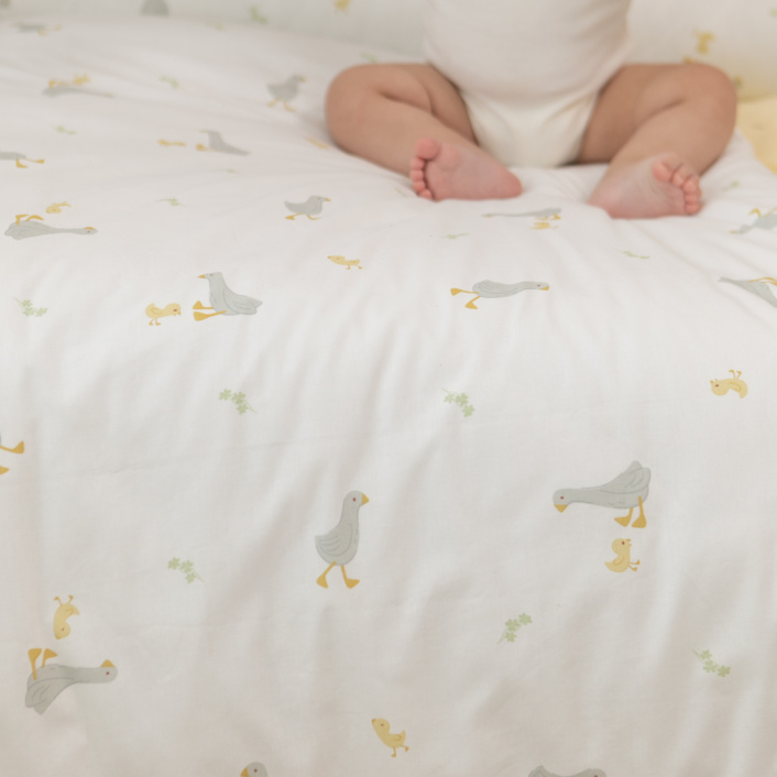 Edredom Solteiro (Capa Duvet + Refil) Dupla face percal 200 fios 100% Algodão Patinho - Constantini Baby