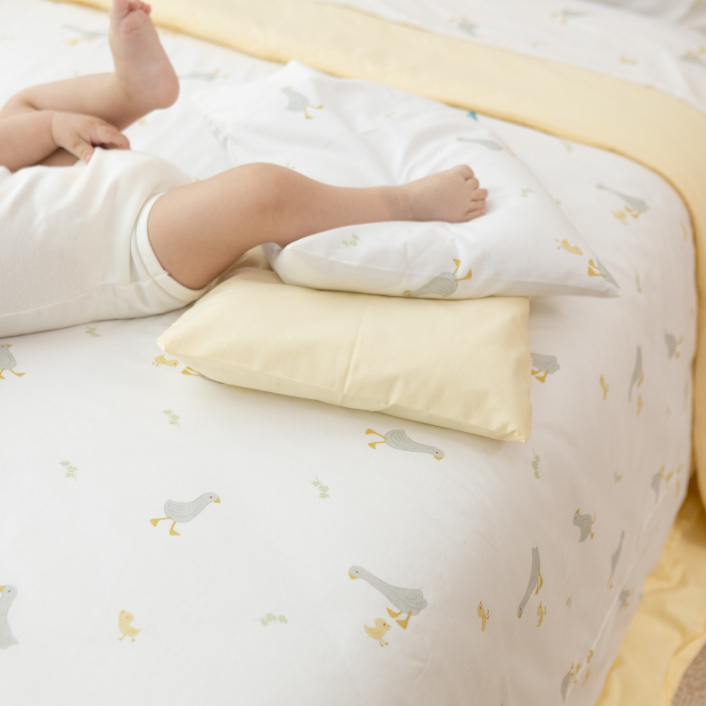 Edredom Solteiro (Capa Duvet + Refil) Dupla face percal 200 fios 100% Algodão Patinho - Constantini Baby